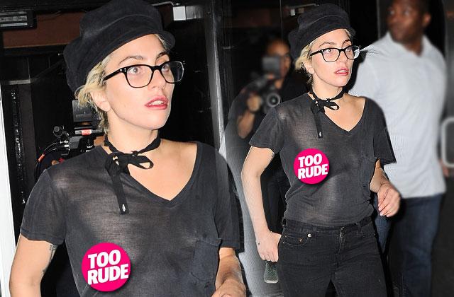No Bra! Lady Gaga Flashes Her Nipples In A See-Through Shirt After Taylor  Kinney Split
