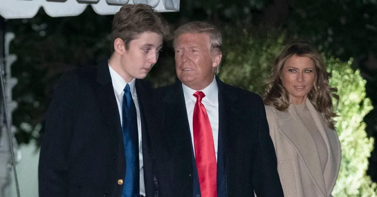 donald trump beams with pride alongside melania at son barrons graduation