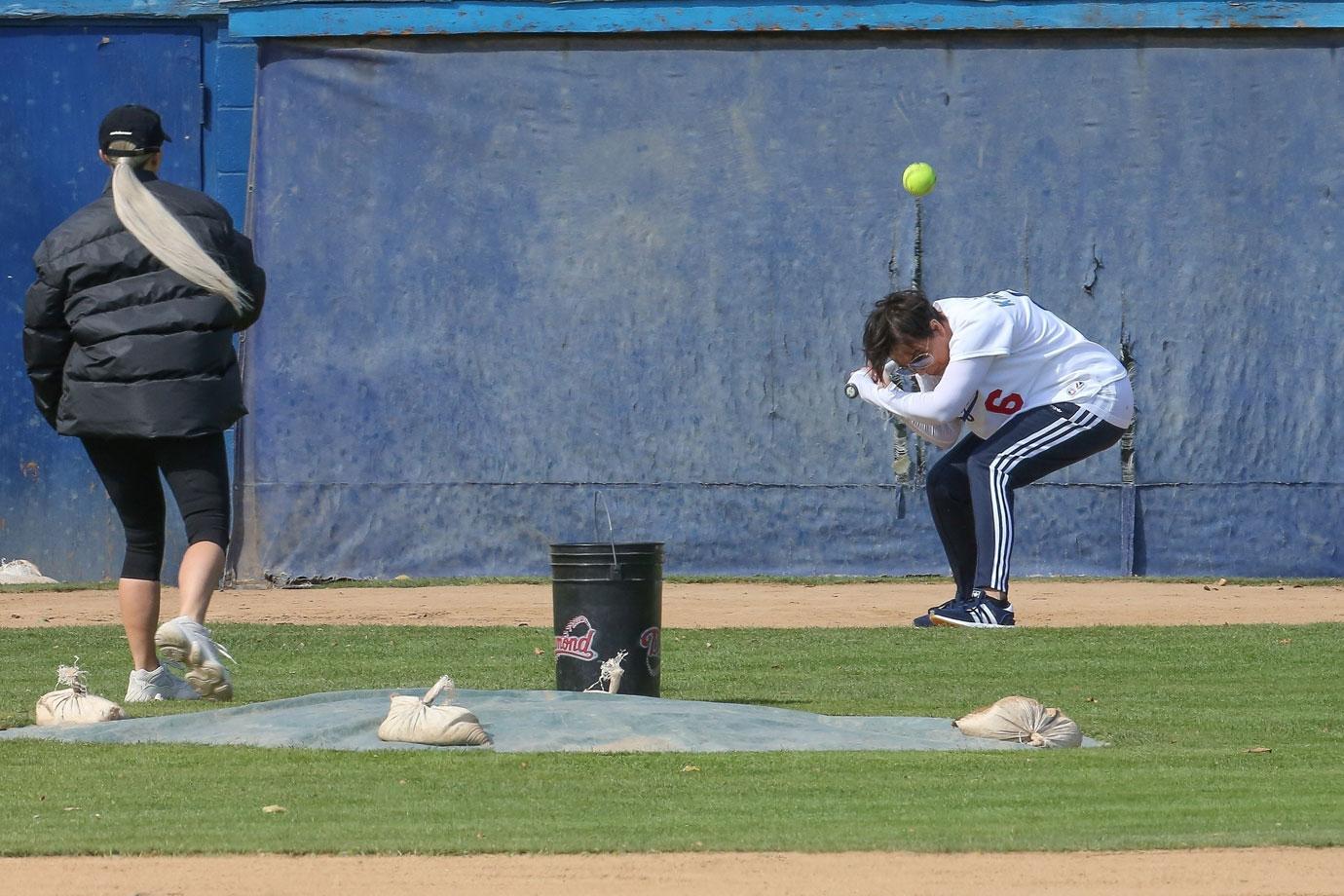 //Kardashian sisters kris jenner softball