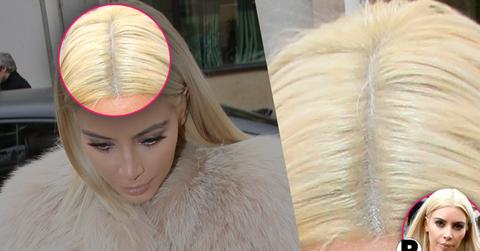 Kim Kardashian Platinum Bleach Blonde Fake Wig