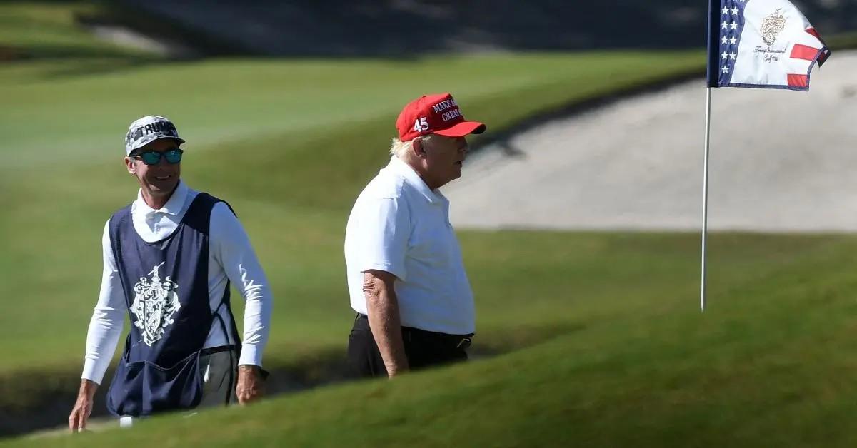 donald trump playing golf