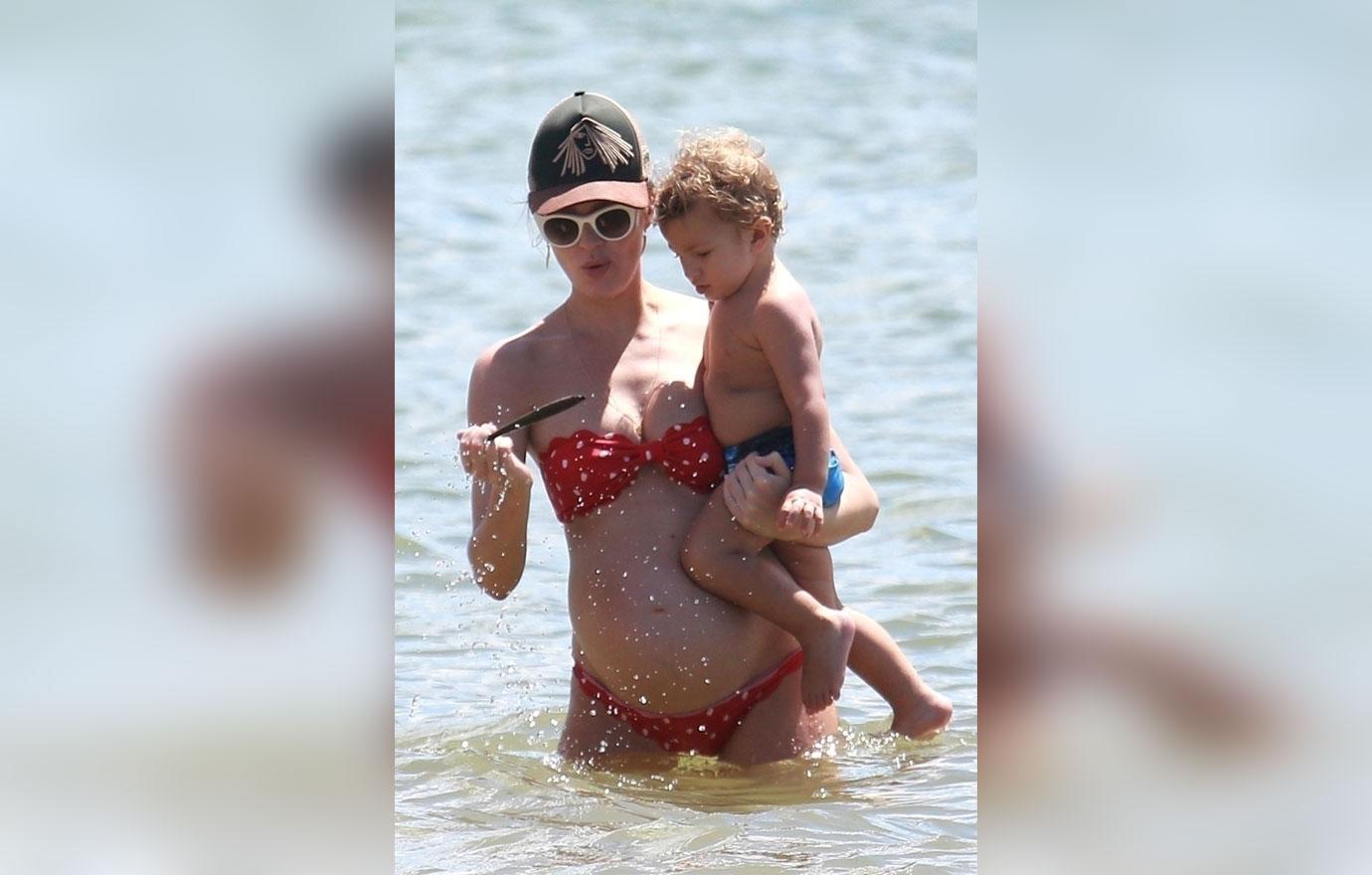 Candice Swanepoel Baby Bump Bikini