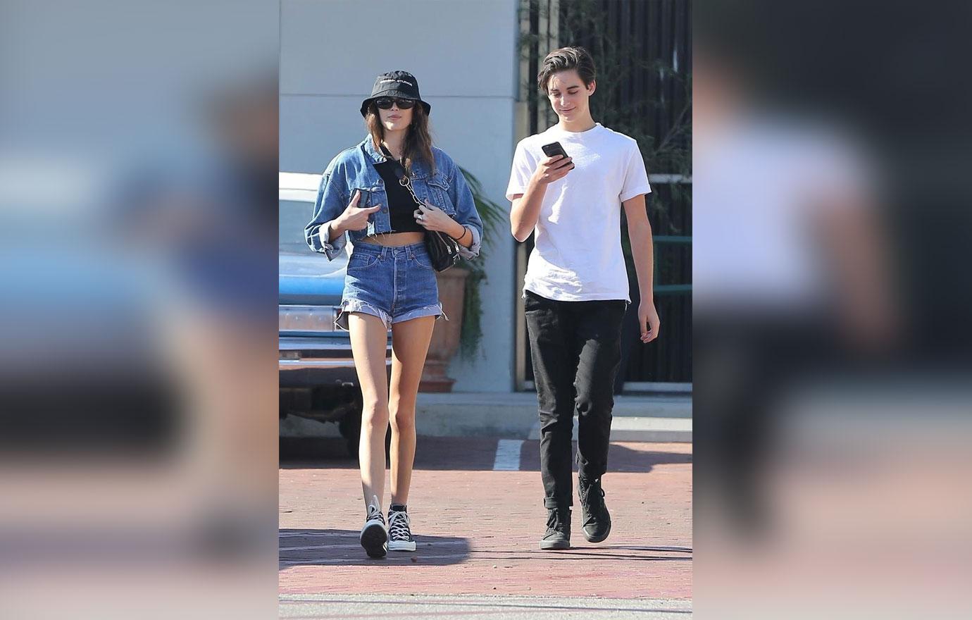 Kaia Gerber Scary Skinny Legs Walking In Denim