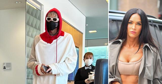 machine gun kelly lax airport no megan fox photos breakup amas