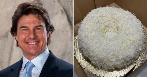 Split photo of Tom Cruise, Coconut cake