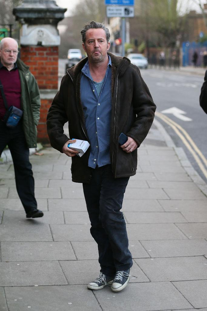 Matthew Perry Disheveled Bad Hair Day London