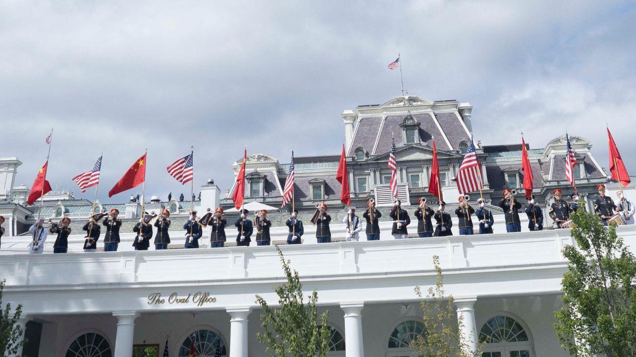 Image of White House while Military Review in the Rose