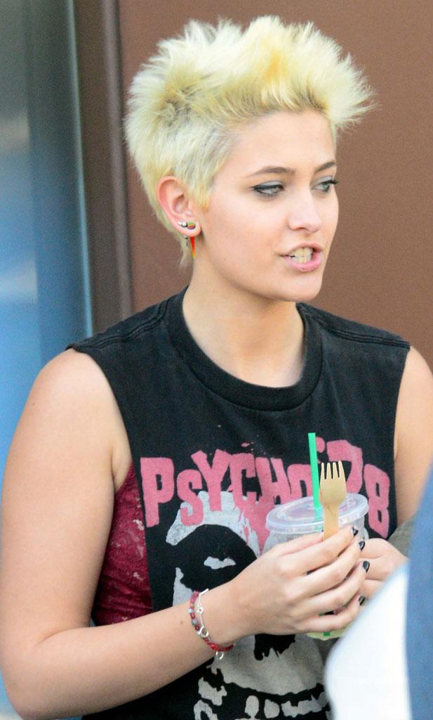 //paris jackson dyes hair puple prince tribute