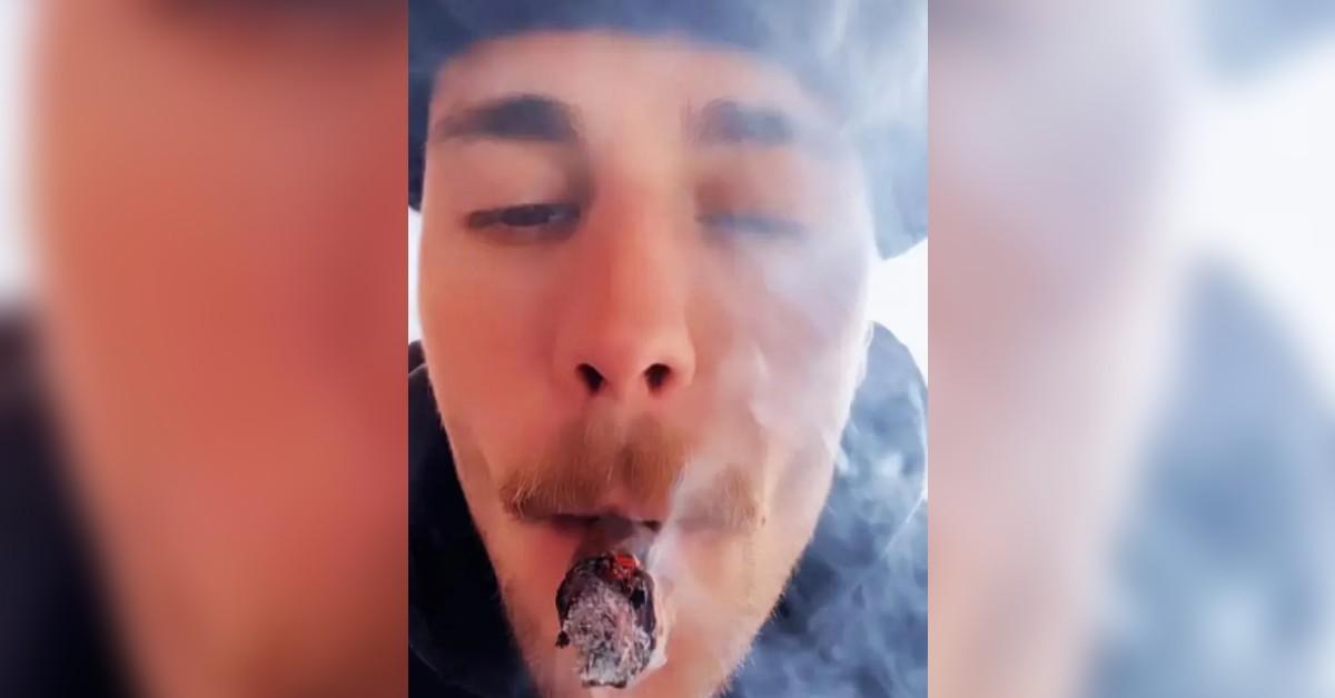 justin bieber filmed smoking blunt