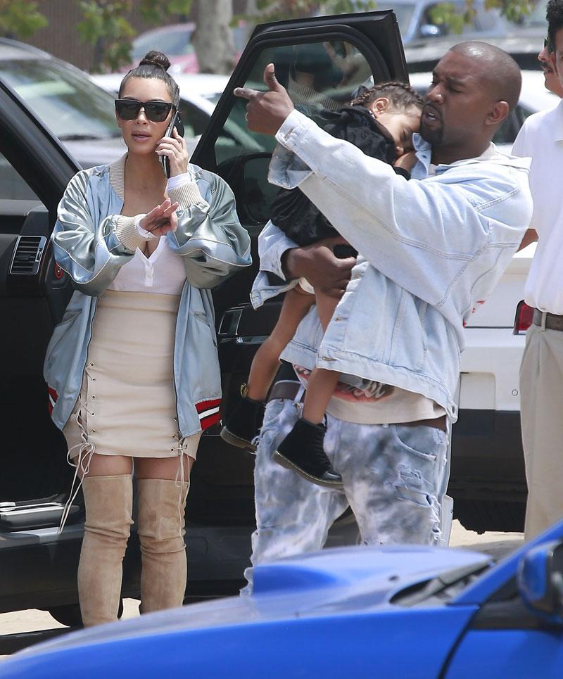 //Kim Kardashian Post Baby Body Thigh High Boots Tight Skirt Birthday Party