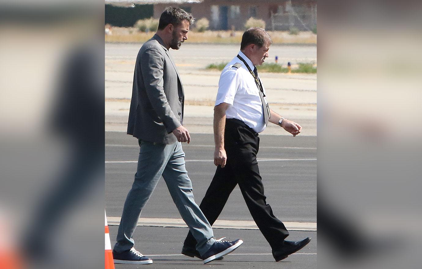 Ben Affleck Looks Like Big Kid Boarding Private Jet