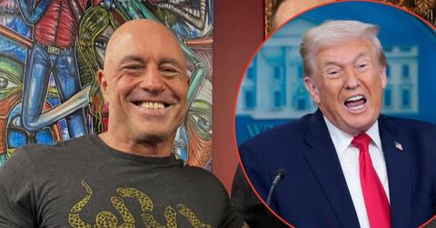 Split photo Joe Rogan and Donald Trump