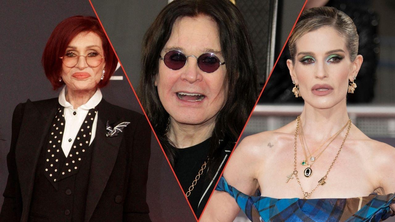 Split photo of Ozzy,Sharon and Kelly Osbourne
