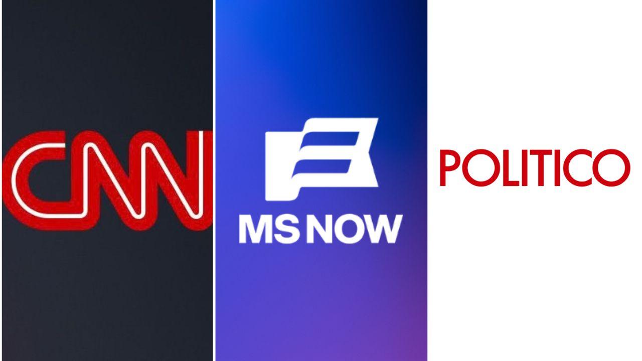 Logos of CNN, MS NOW, and Politico
