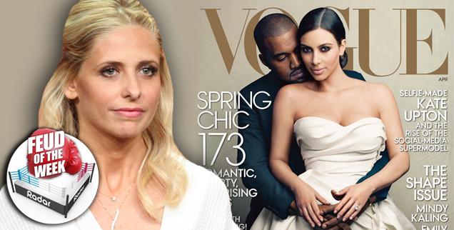 //sarah michelle gellar kim kardashian kanye west vogue