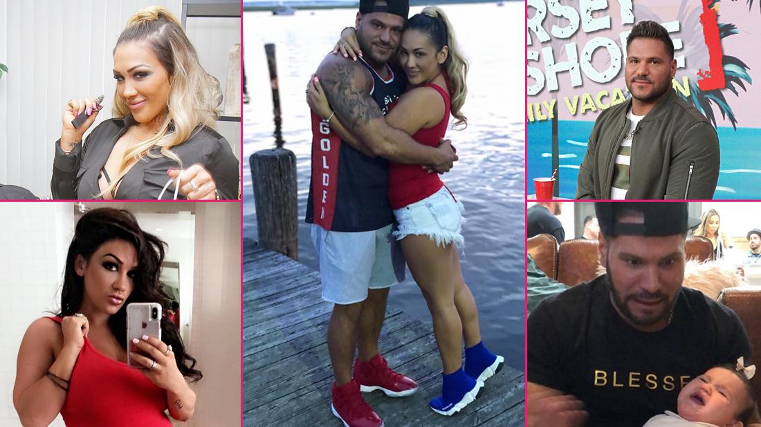 A collage of photos from Ronnie Magro Ortiz and Jen Harley's Instagram. Accompanied by a photo of Ronnie Magro Ortiz in the upper right corner and Jen Harley visiting a dispensary in the upper left corner.