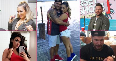 A collage of photos from Ronnie Magro Ortiz and Jen Harley's Instagram. Accompanied by a photo of Ronnie Magro Ortiz in the upper right corner and Jen Harley visiting a dispensary in the upper left corner.
