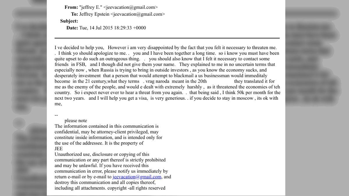 Photo of Epstein's draft email