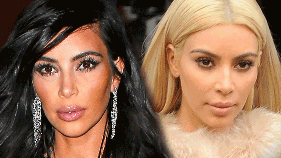 Kim Kardashian Blonde Celebrities Brunette