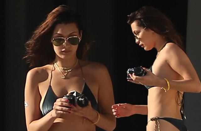 //bella hadid bikini thong boobs butt pp