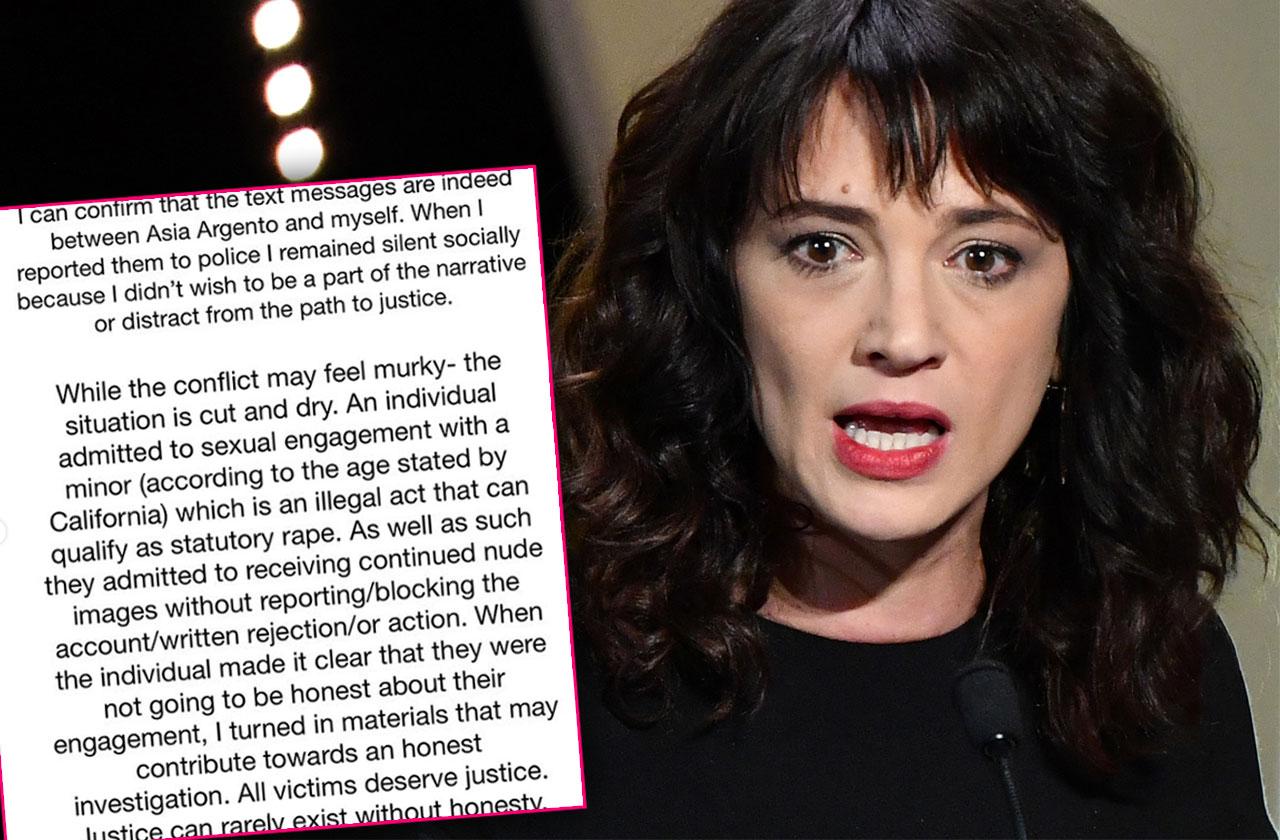 Rose Mcgowans Partner Leaked Asia Argento Texts To Police 