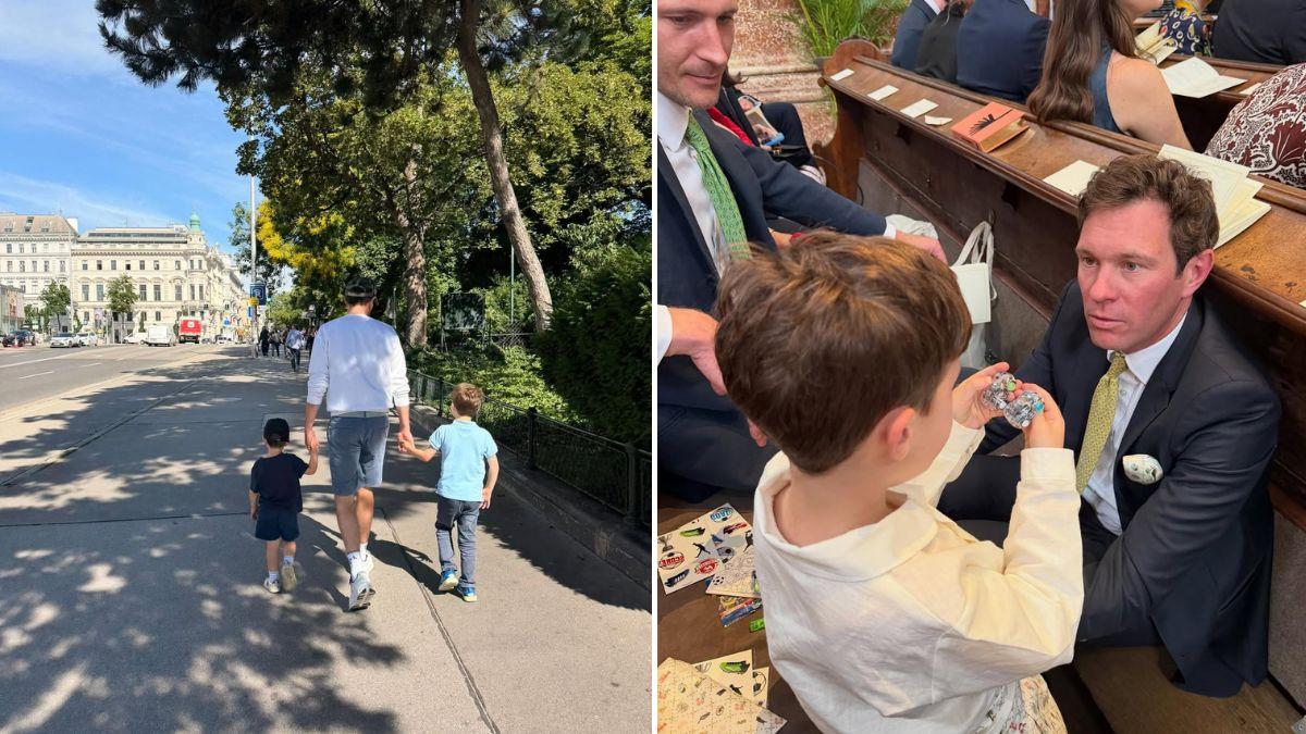 Photos of Jack Brooksbank with kids