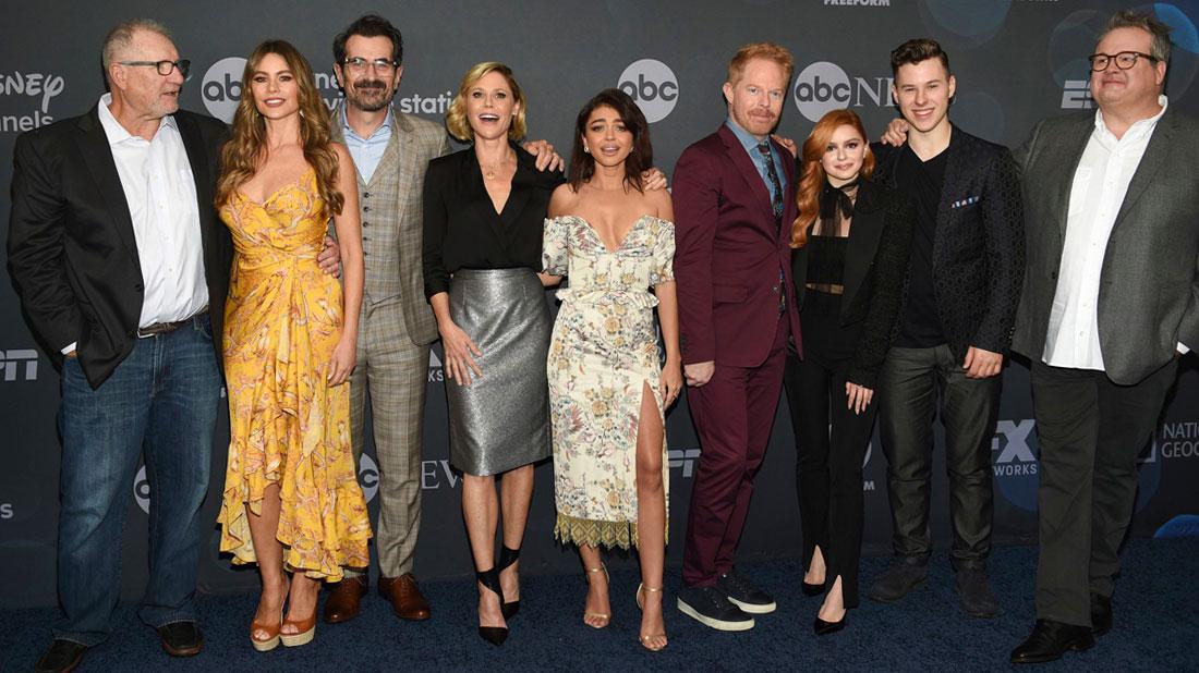 Ed O'Neill, Sofia Vergara, Ty Burrell, Julie Bowen, Sarah Hyland, Jesse Tyler Ferguson, Ariel Winter, Nolan Gould, Eric Stonestreet. Modern Family" cast members, from left, Ed O'Neill, Sofia Vergara, Ty Burrell, Julie Bowen, Sarah Hyland, Jesse Tyler Ferguson, Ariel Winter, Nolan Gould and Eric Stonestreet