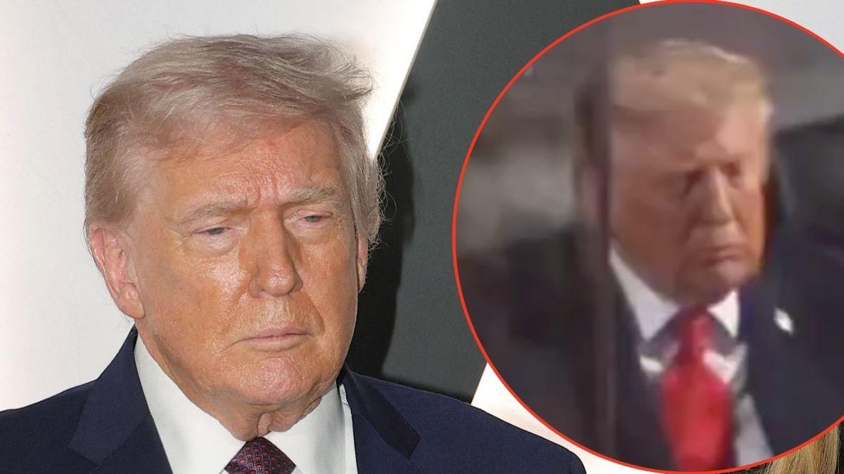 picture of donald trump napping at NBA finals