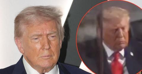 picture of donald trump napping at NBA finals