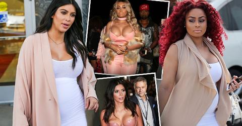 //kim kardashian blac chyna pregnancy baby bump battle latex pp