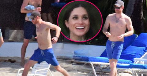 Prince Harry Shirtless Beach Jamaica Meghan Markle Wedding