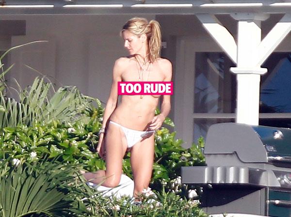 //Heidi Klum sunbathes topless thong boyfriend Vito Schnabeldd