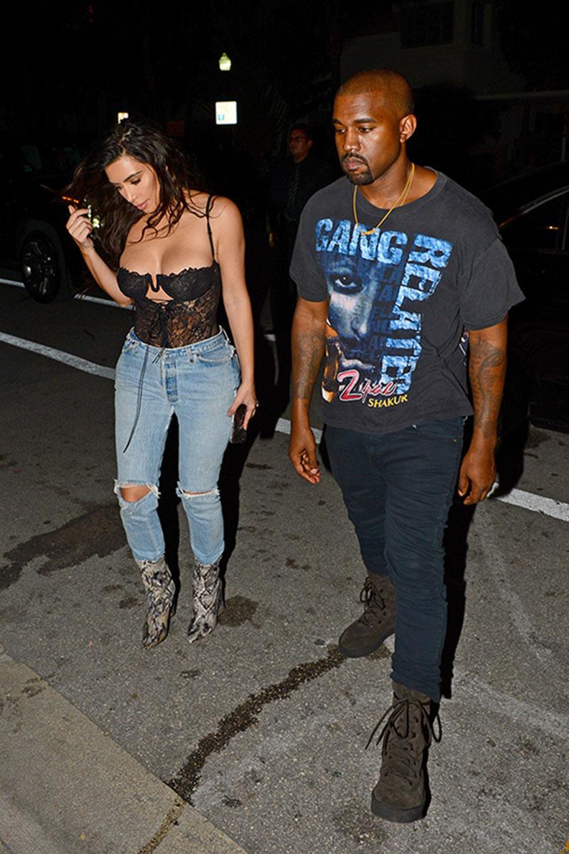 kanye west kim kardashian boobs