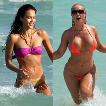 PHOTOS: Bikini Wars! Big Boobs Vs. Small Boobs