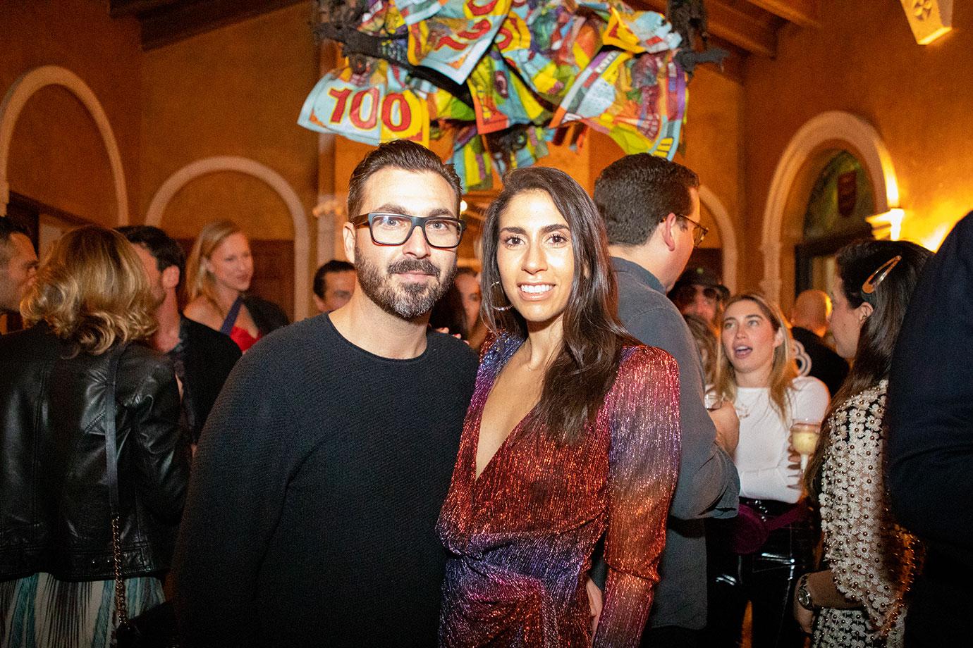 Celebrities, artists, influencers and power-figures attended famed artist Mister E’s private dinner for exactly “100” of his closest friends at Gianni Versace‘s Mansion on Wednesday night. The private soiree celebrating Mister E's “money isn’t real” installation was hosted by Modern Luxury owners John and Katie Amato (pictured) and Quintessentially CEO Annastasia Seebohm and featured omakase selections from Sushi by Bou and beverages courtesy of Whispering Angel