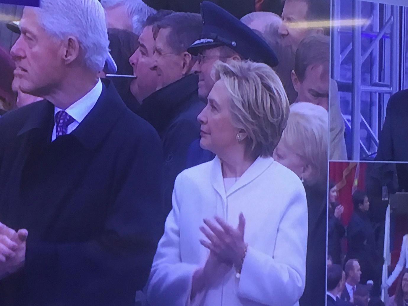 //donald trump inauguration hillary clinton body language