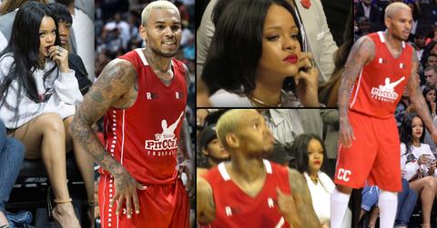 //rihanna chris brown charity bball game