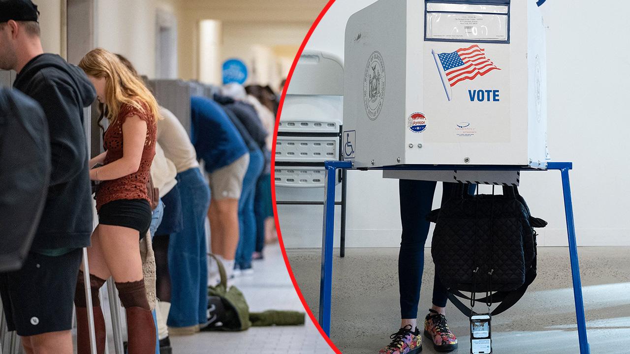 Voters at polling stations