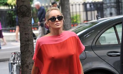 //sharon stone braless