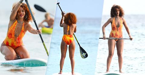 //rihanna swimsuit paddleboarding photos pp