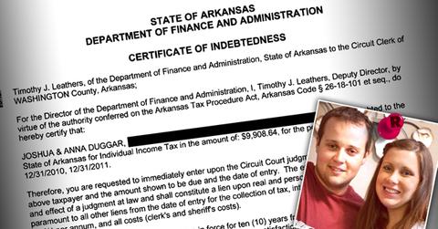 Josh Duggar Anna Duggar Tax Debt