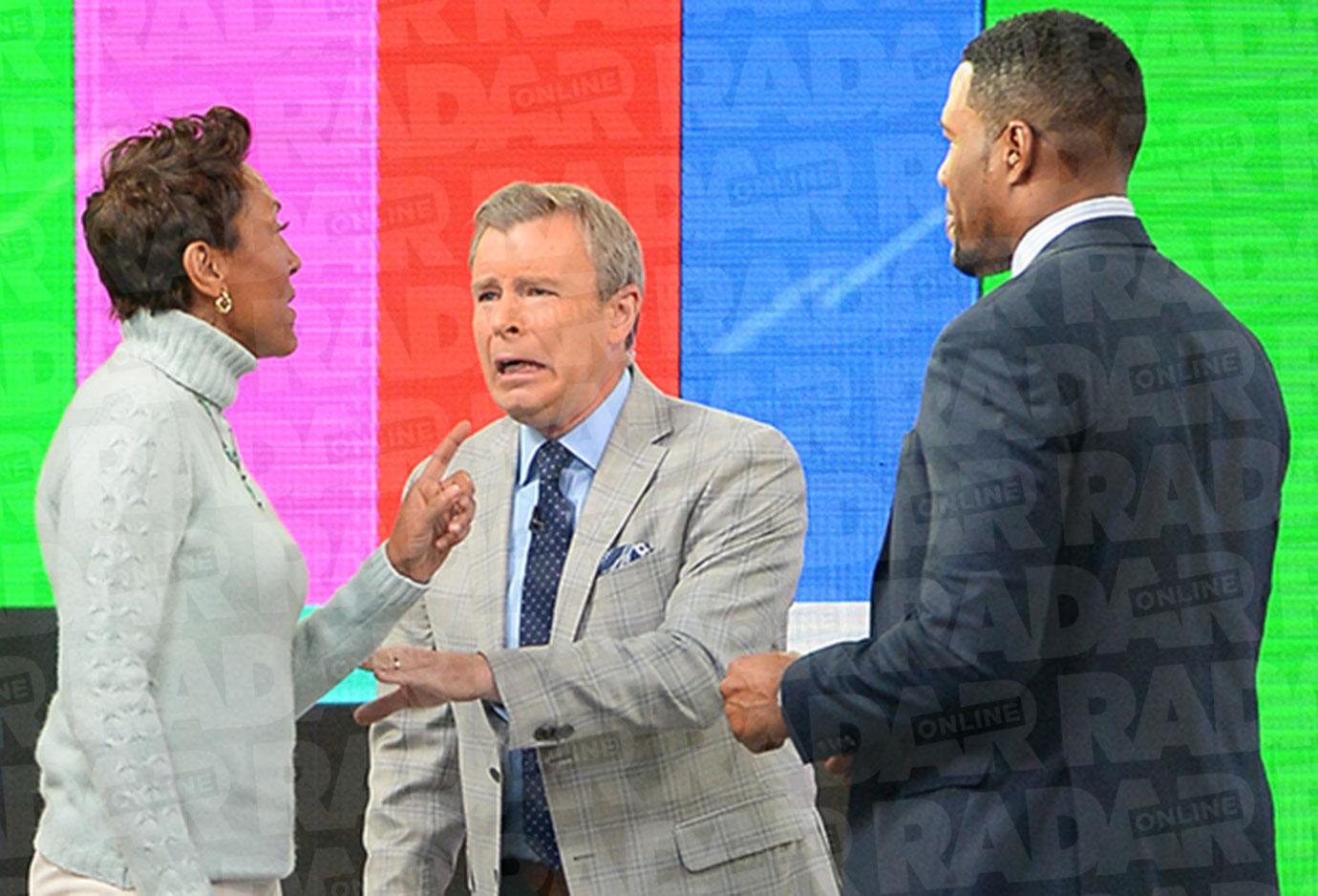 //michael strahan robin roberts on set gma confrontation