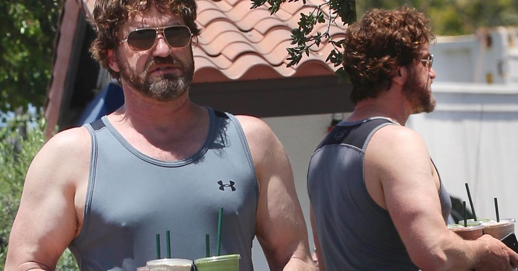 [PICS] Gerard Butler Shows Off Bulging Muscles In A Tank