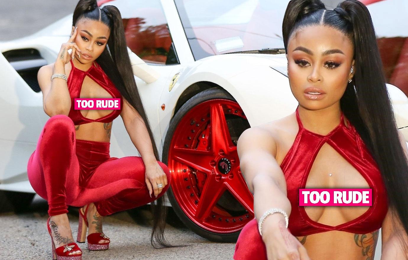 Blac Chyna risks nip slip in outrageously low-cut dress as she