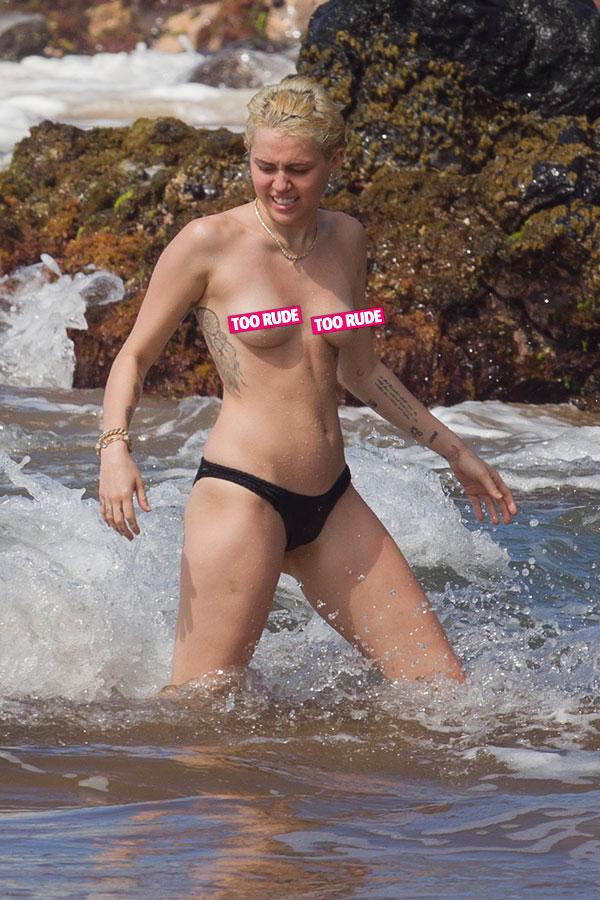 Patrick Schwarzenegger showers bikini-clad Miley Cyrus 