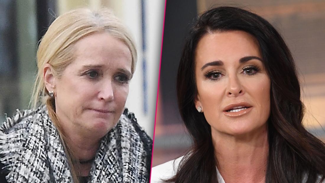 Kyle Richards Closeup Looking Worried Split With Kim Richards Looking Sad