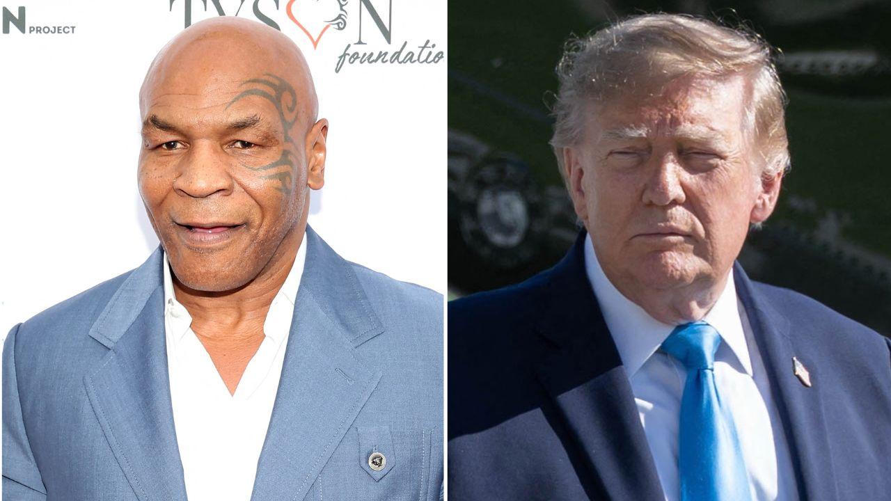 split image of Mike Tyson and Donald Trump