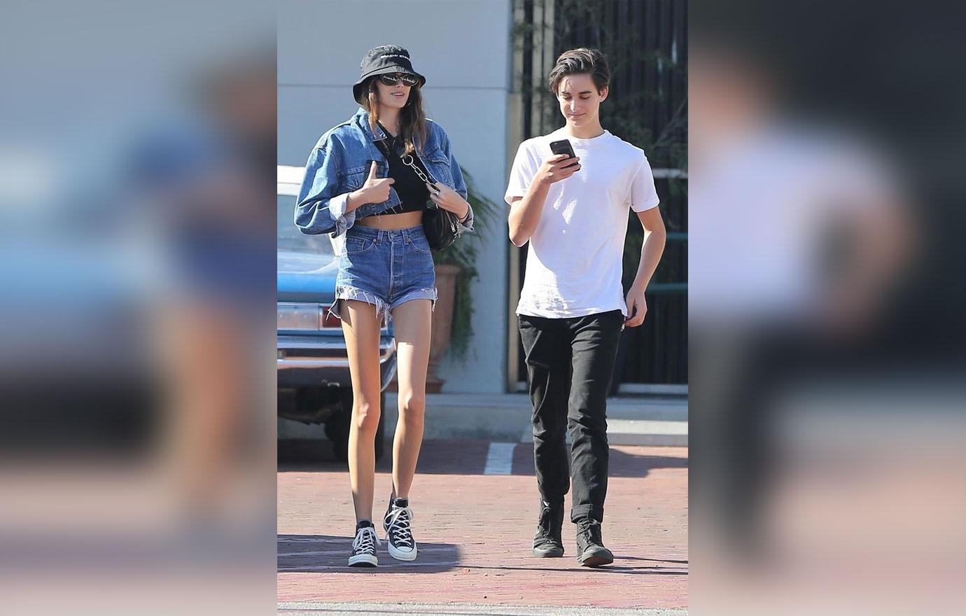 Kaia Gerber Scary Skinny Legs Walking In Denim 2984