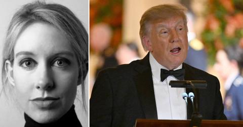 split image of Elizabeth Holmes and Donald Trump
