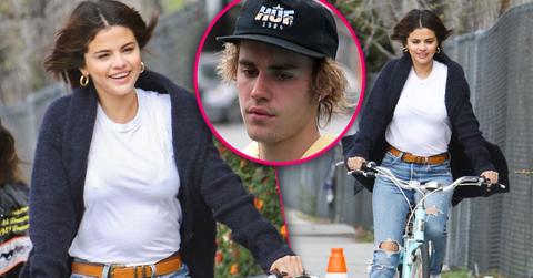 //selena gomez smiles on bike ride pp